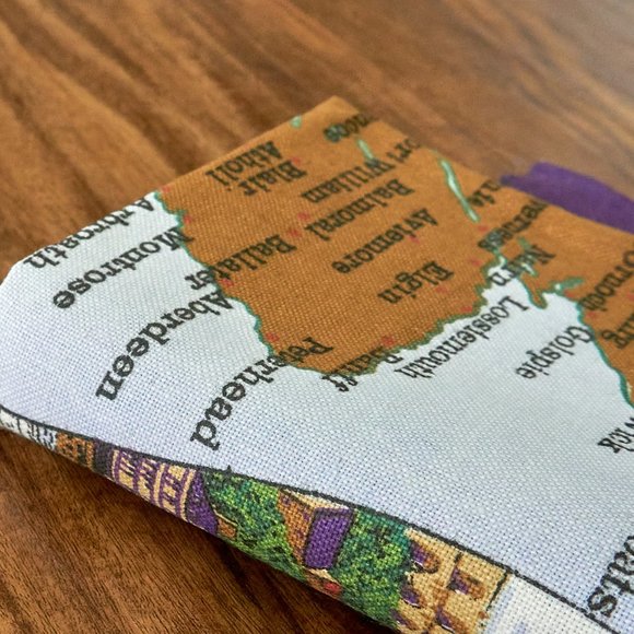 Vintage 80s Clive Mayor Scotland Attractions Cotton Tea Towel, Made in Britain - Picture 9 of 9